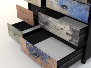 retro cupboard 6 Model 3D