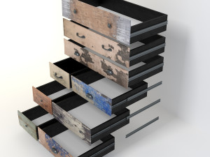 retro cupboard 6 Model 3D
