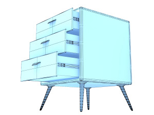 retro cupboard 7 3D Модель