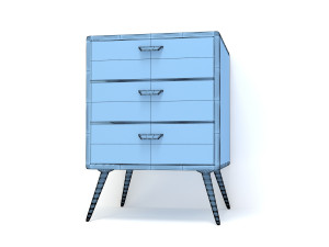 retro cupboard 7 3D Модель