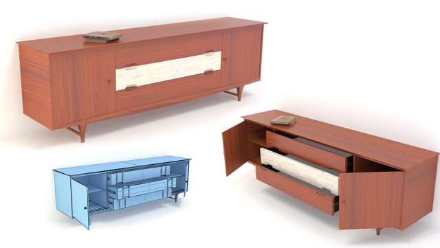 retro cupboard 8 Modelo 3D .c4d .max .obj .3ds .fbx .stl .blend 