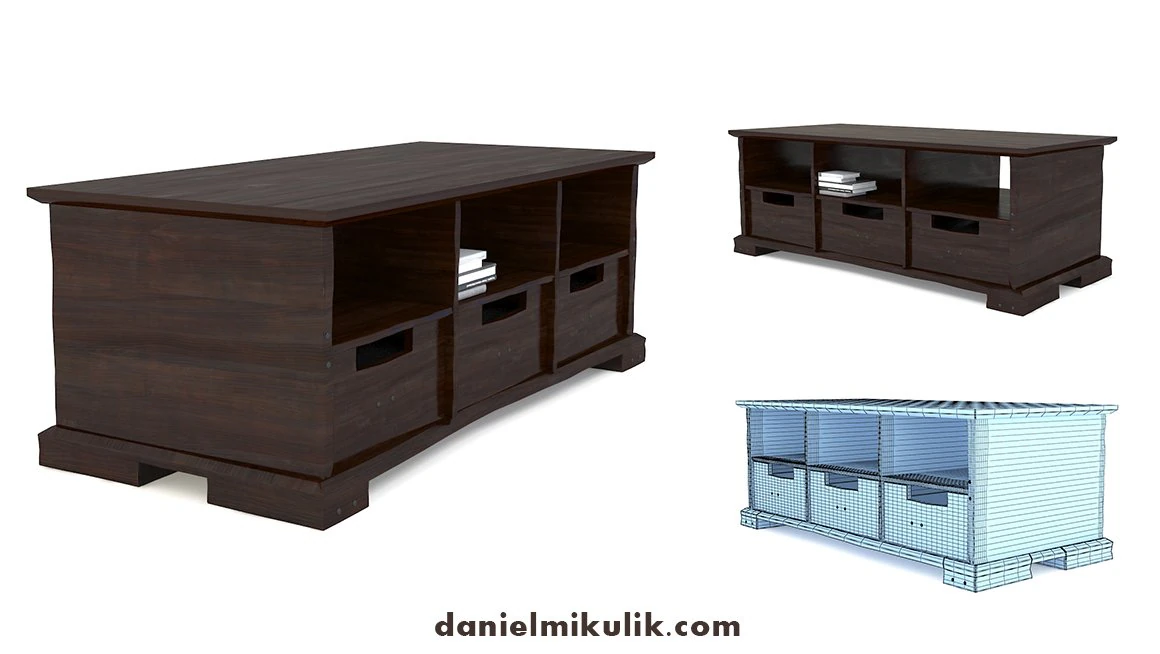 retro cupboard 13 3D Model .c4d .max .obj .3ds .fbx .stl .blend