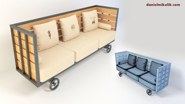 vintage couch 3D Model .c4d .max .obj .3ds .fbx .stl .blend 