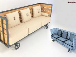 vintage couch 3D Model