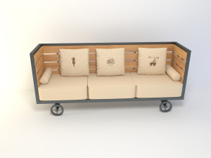 vintage couch 3D Model
