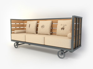 vintage couch 3D Model