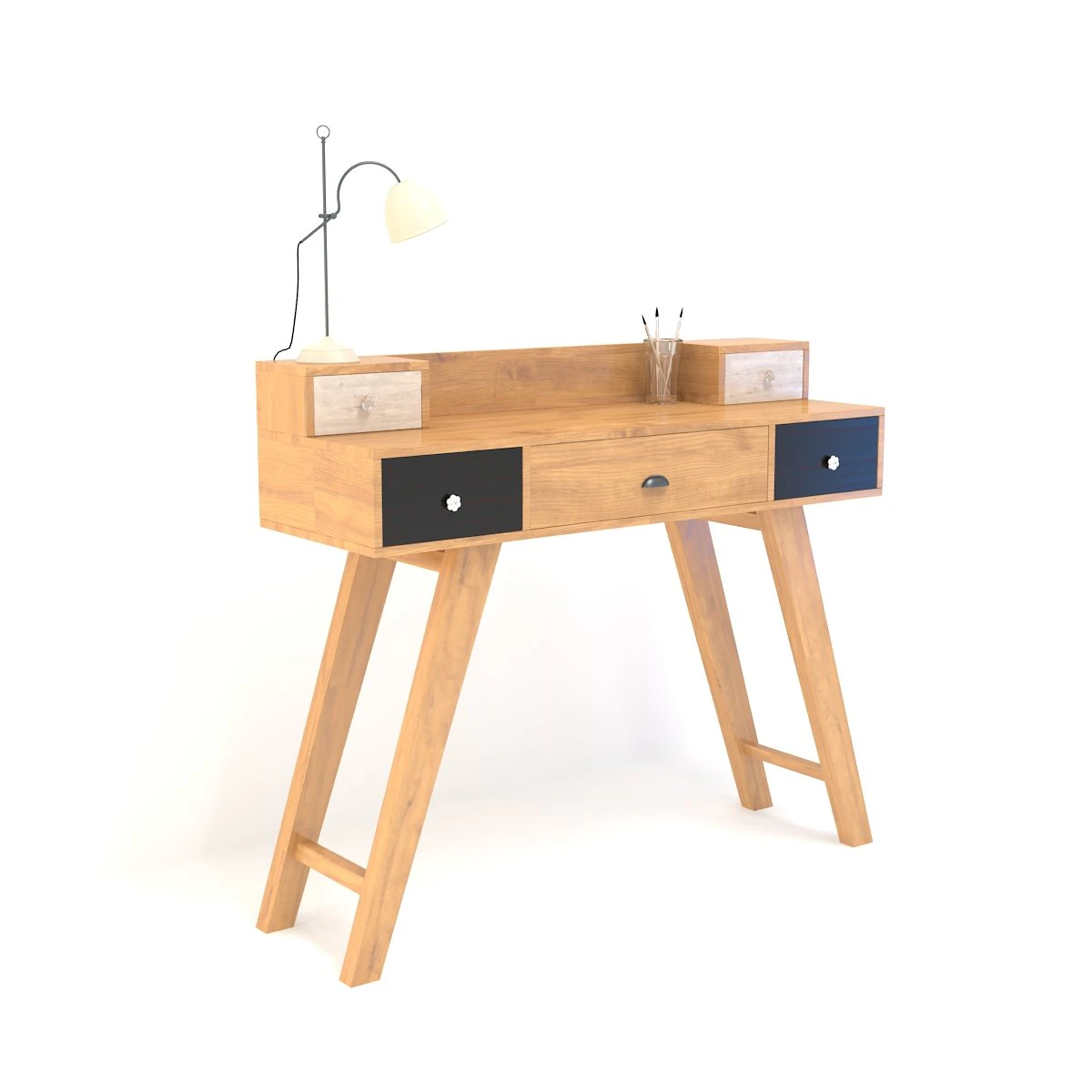 retro desk 3D Model .c4d .max .obj .3ds .fbx .stl .blend 