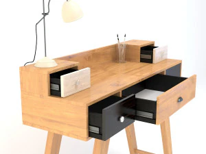 retro desk 3D Model