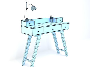 retro desk 3D Model