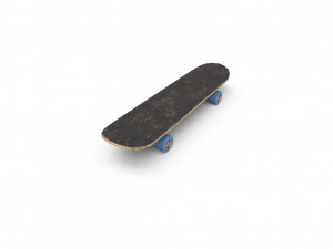 pbr old skateboard Modello 3D