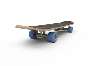pbr old skateboard Modello 3D