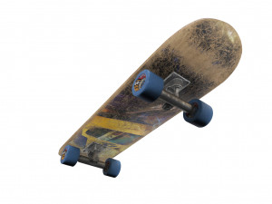 pbr old skateboard Modello 3D