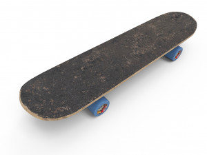pbr old skateboard Modello 3D