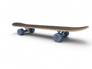 pbr old skateboard Modello 3D