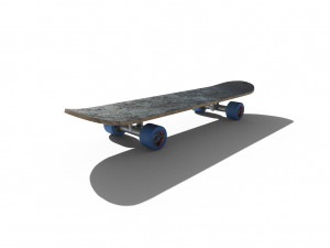 pbr old skateboard Modello 3D