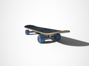 pbr old skateboard Modello 3D