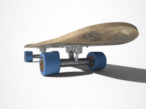 pbr old skateboard Modello 3D