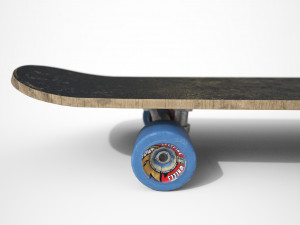 pbr old skateboard Modello 3D