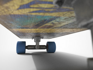 pbr old skateboard Modello 3D