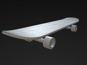 pbr old skateboard Modello 3D