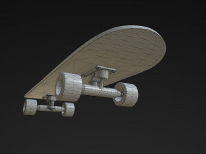 pbr old skateboard Modello 3D