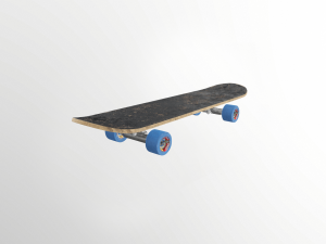pbr old skateboard Modello 3D