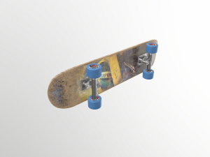 pbr old skateboard Modello 3D