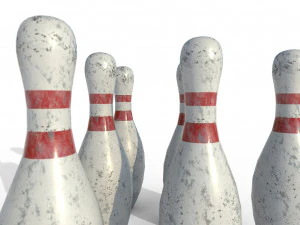 pbr old bowling pin 3D Model