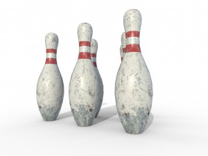 pbr old bowling pin Modelo 3D