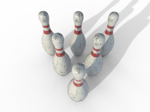 pbr old bowling pin Modelo 3D