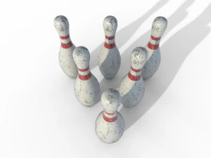 pbr old bowling pin 3D Model