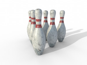 pbr old bowling pin Modelo 3D