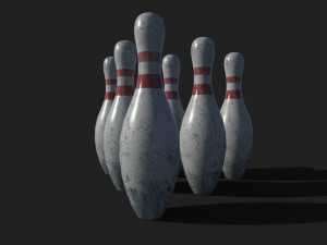 pbr old bowling pin Modelo 3D