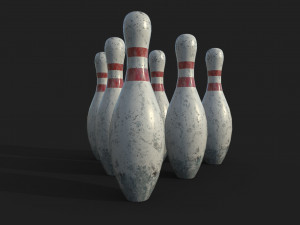 pbr old bowling pin Modelo 3D