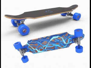 long board pbr textures 3D Model