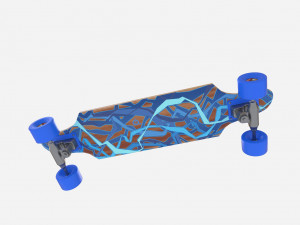 long board pbr textures 3D Модель