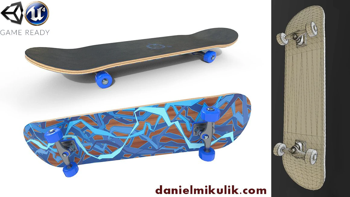 new skate board pbr textures 3D Model .c4d .max .obj .3ds .fbx .stl .blend