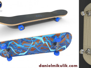 new skate board pbr textures 3D Model