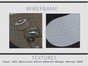 new skate board pbr textures 3D Модель