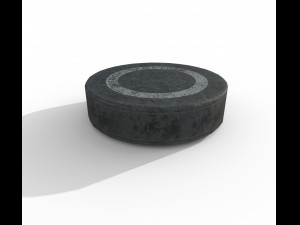 hockey puck low poly pbr textures 3 types Model 3D