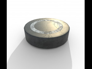 hockey puck low poly pbr textures 3 types Model 3D