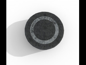 hockey puck low poly pbr textures 3 types Model 3D