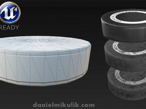 hockey puck low poly pbr textures 3 types 3D Model