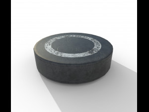 hockey puck low poly pbr textures 3 types Model 3D