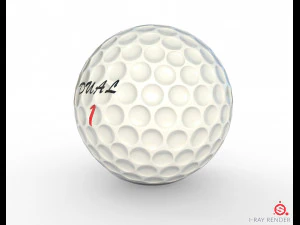 golf ball low poly pbr textures 2 types 3D Model