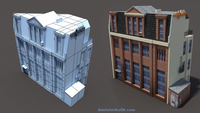 apartment house low poly 154 3D 모델 .c4d .max .obj .3ds .fbx .stl .blend 