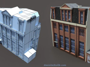 edificio de apartamentos bajo poli 154 Modelo 3D
