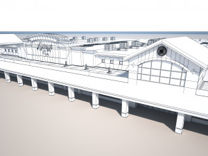 super market building Modello 3D