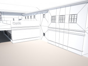 super market building Modello 3D