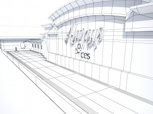 super market building Modello 3D